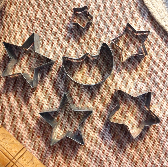 Star and Moon Cookie Cutter Set Vintage - Picture 1 of 8